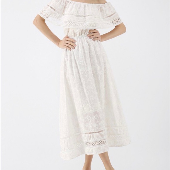 Off Shoulder White Summer Dress - Picture 4 of 13